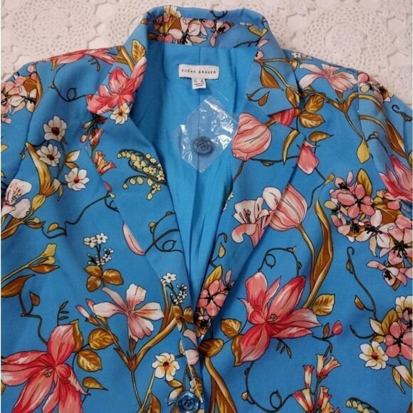 Susan Graver Floral Jacket - Picture 6 of 7